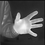 Thermal camera photo of human hand